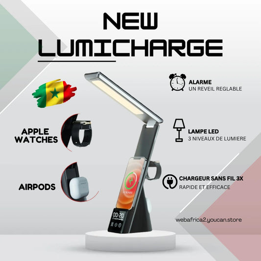 LumiCharge Lampe LED 7 en 1 avec Chargeur sans fil SENEGAL